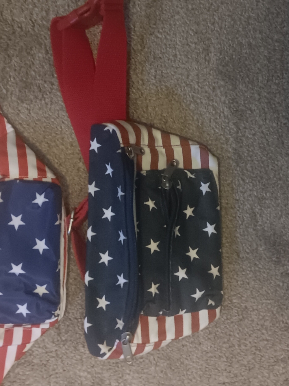 American Flag Star Print Crossbody Bag - Red, White & Blue